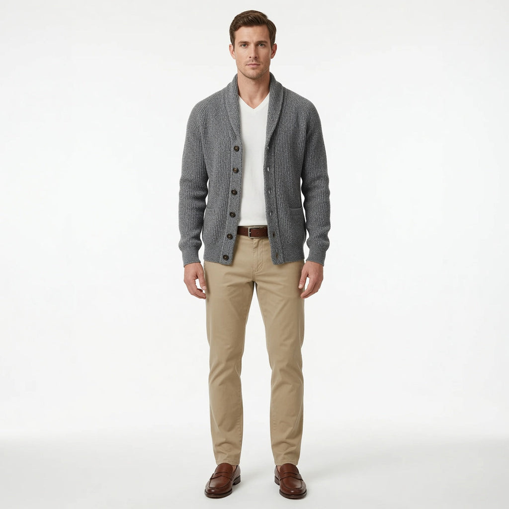 Herren Cardigan mit Revers und Knopfverschluss | A&Z - 13 - Atelier-Zofia