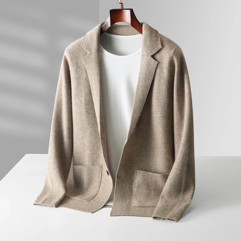 Herren Cardigan mit Reverskragen und praktischen Taschen | A&B - 2 - Annoboutique