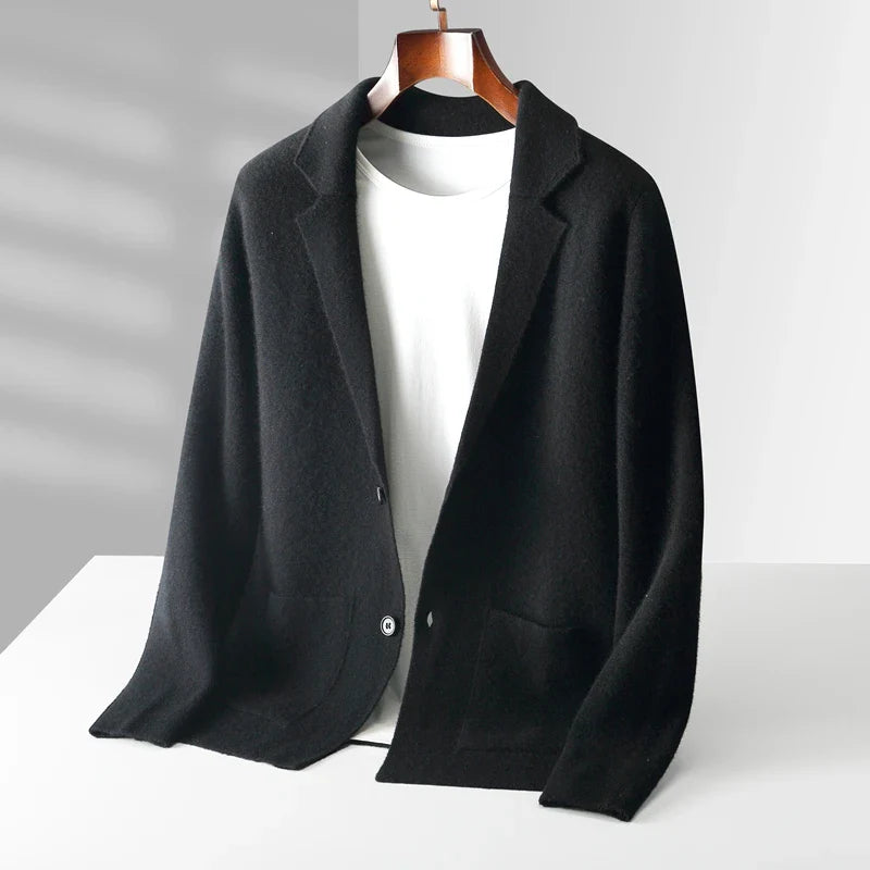 Herren Cardigan mit Reverskragen und praktischen Taschen | A&B - 3 - Annoboutique