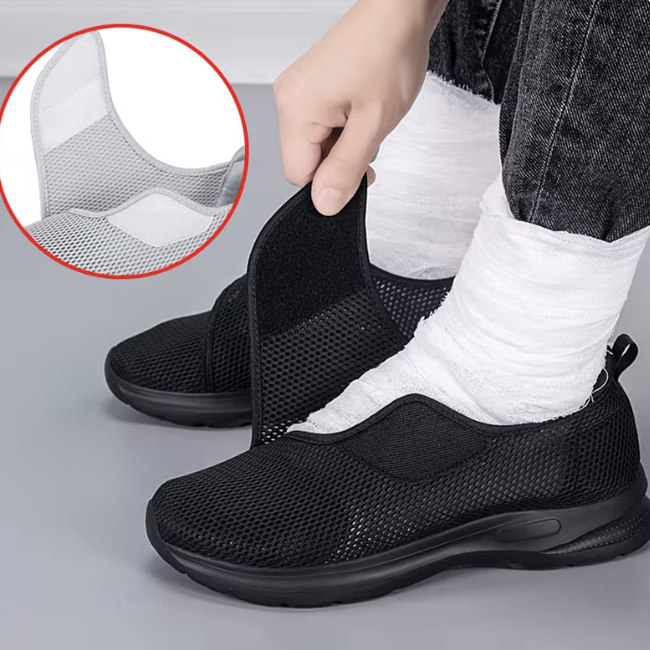 Regulowane buty komfortowe damskie - Extra szeroka forma i oddychająca siateczka - J&B - 1 - Livia-Moda