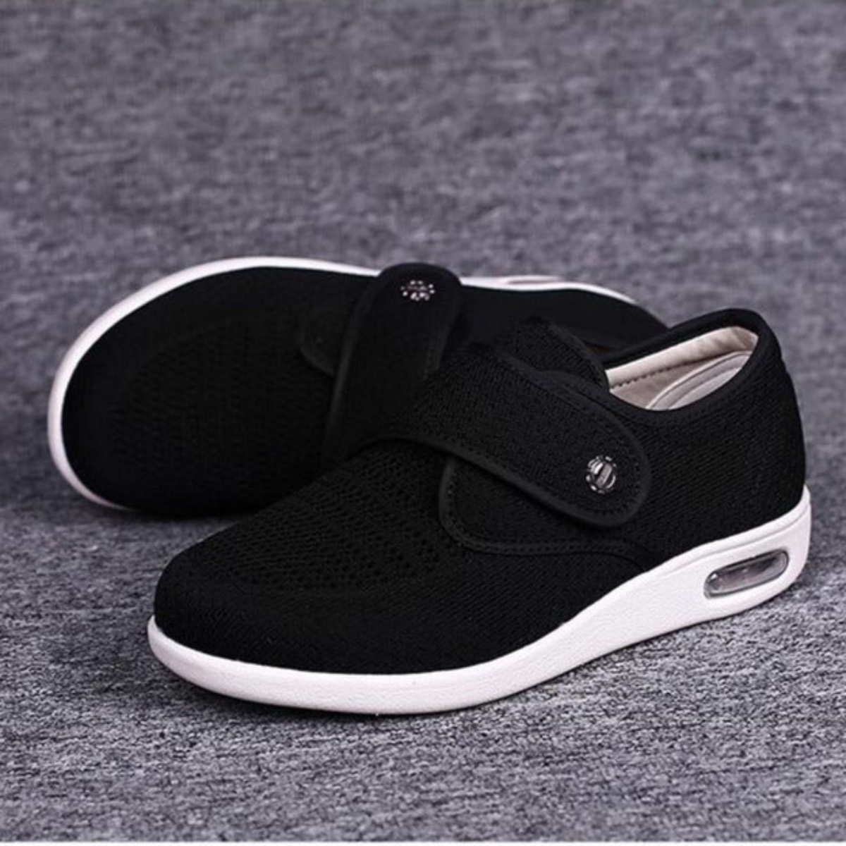 Regulowane buty na rzepy dla kobiet - Extra szeroki krój & miękki materiał - J&B - 1 - Livia-Moda
