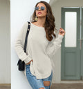 Pullover damski z długimi rękawami i asymetrycznym dołem | L&V - 5 - Livia-Moda