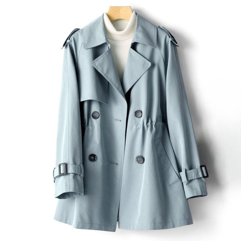 Trenchcoat damski z regulowanym pasem i klasycznym zapięciem | L&V - 2 - Livia-Moda