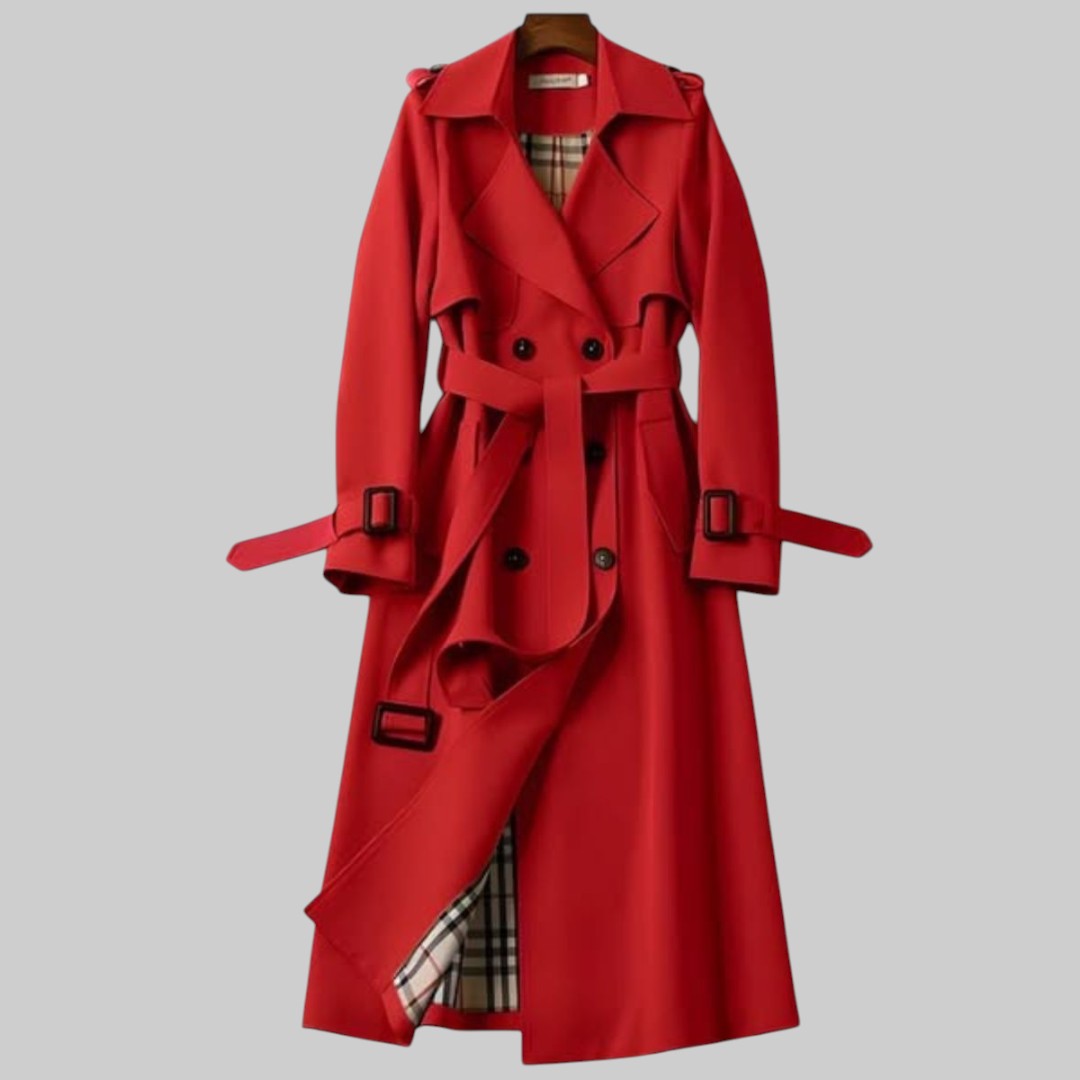 Trench Coat Damski z dopasowanym krojem i eleganckimi detalami | L&V - 2 - Livia-Moda
