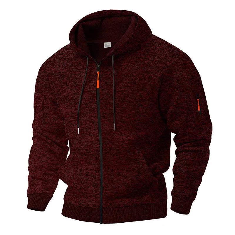 Hoodie męski z kapturem i zamkiem błyskawicznym | L&V - 2 - Livia-Moda