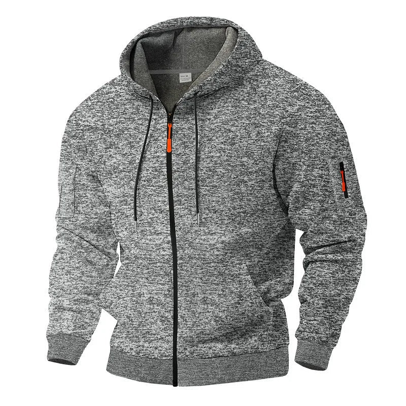 Hoodie męski z kapturem i zamkiem błyskawicznym | L&V - 3 - Livia-Moda