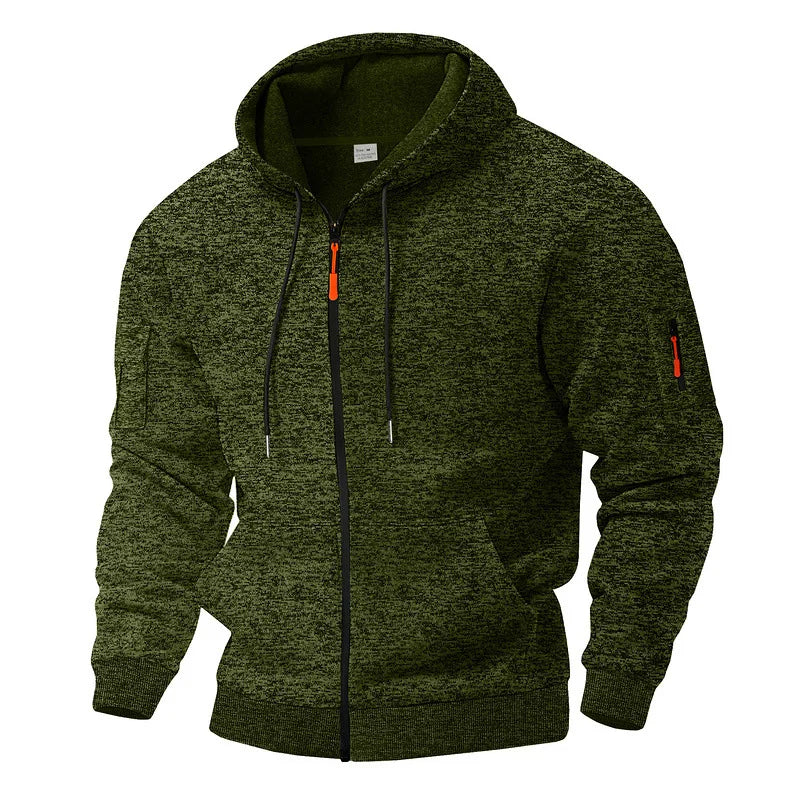 Hoodie męski z kapturem i zamkiem błyskawicznym | L&V - 4 - Livia-Moda