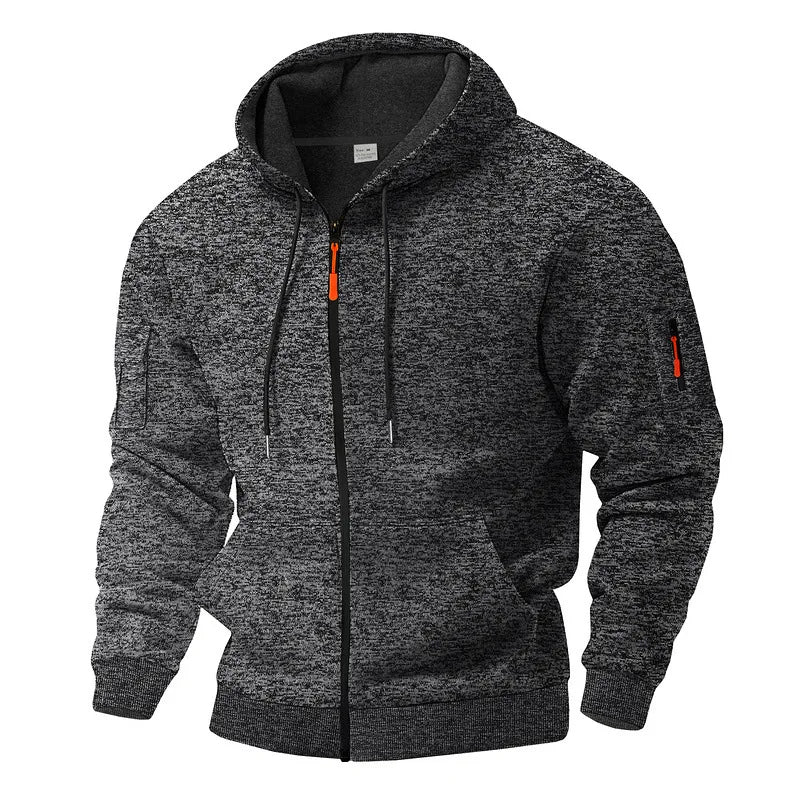 Hoodie męski z kapturem i zamkiem błyskawicznym | L&V - 5 - Livia-Moda