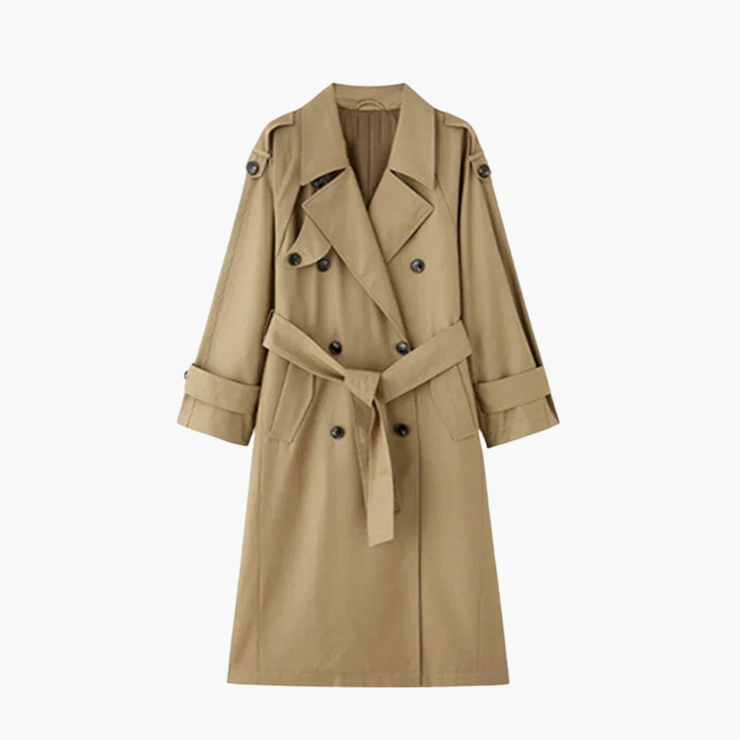 Trench coat damski z taliowanym krojem i eleganckimi detalami | L&V - 1 - Livia-Moda