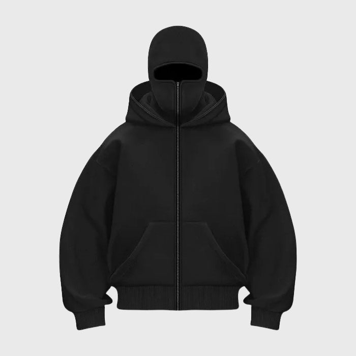 Hoodie męski z balaklawą – Luźny krój z kieszeniami | L&V - 5 - Livia-Moda