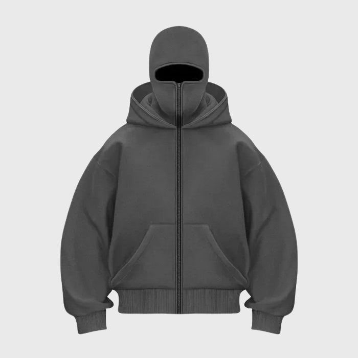 Hoodie męski z balaklawą – Luźny krój z kieszeniami | L&V - 6 - Livia-Moda