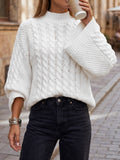Pullover damski z wysokim kołnierzem i szerokimi rękawami | L&V - 1 - Livia-Moda