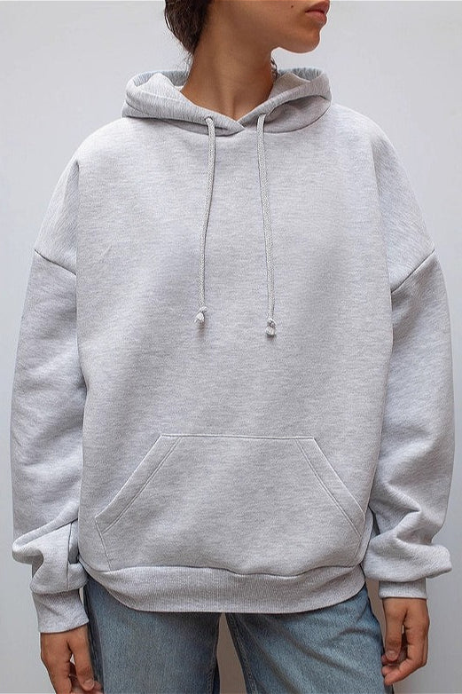 Hoodie damski z kapturem i ozdobnym detalem | L&V - 3 - Livia-Moda