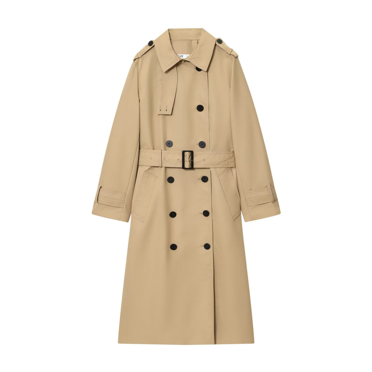 Trench coat Damski - Klasyczny Krój z Odpinanym Paskiem | L&V - 1 - Livia-Moda