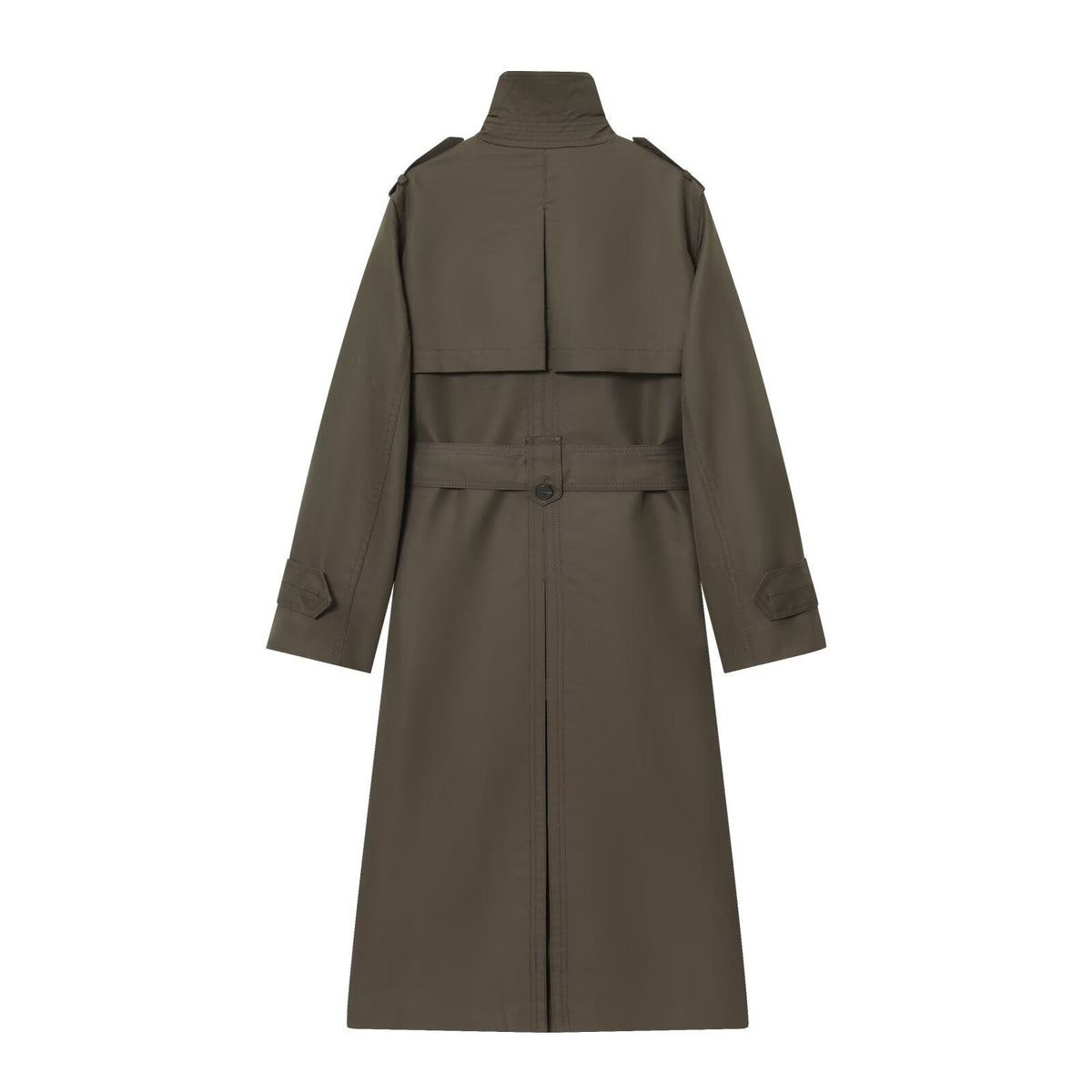 Trench coat Damski - Klasyczny Krój z Odpinanym Paskiem | L&V - 4 - Livia-Moda