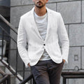 Blazer męski o luźnym kroju z jednorzędowym zapięciem | L&V - 4 - Livia-Moda