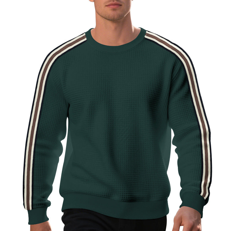 Pullover męski z okrągłym dekoltem i modnymi paskami | L&V - 9 - Livia-Moda