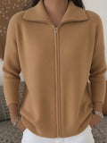 Cardigan damski z zamkiem i stójką | L&V - 4 - Livia-Moda