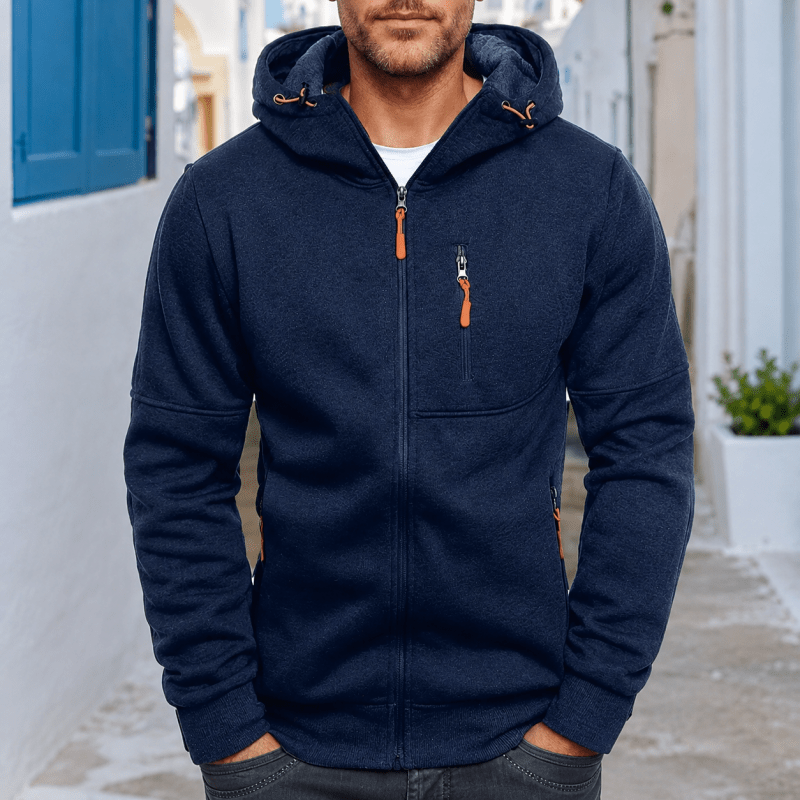 Hoodie męski z funkcjonalnym kapturem i kieszeniami | L&V - 1 - Livia-Moda