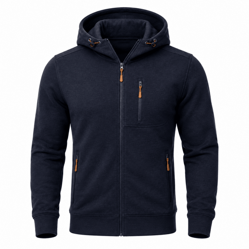 Hoodie męski z funkcjonalnym kapturem i kieszeniami | L&V - 2 - Livia-Moda