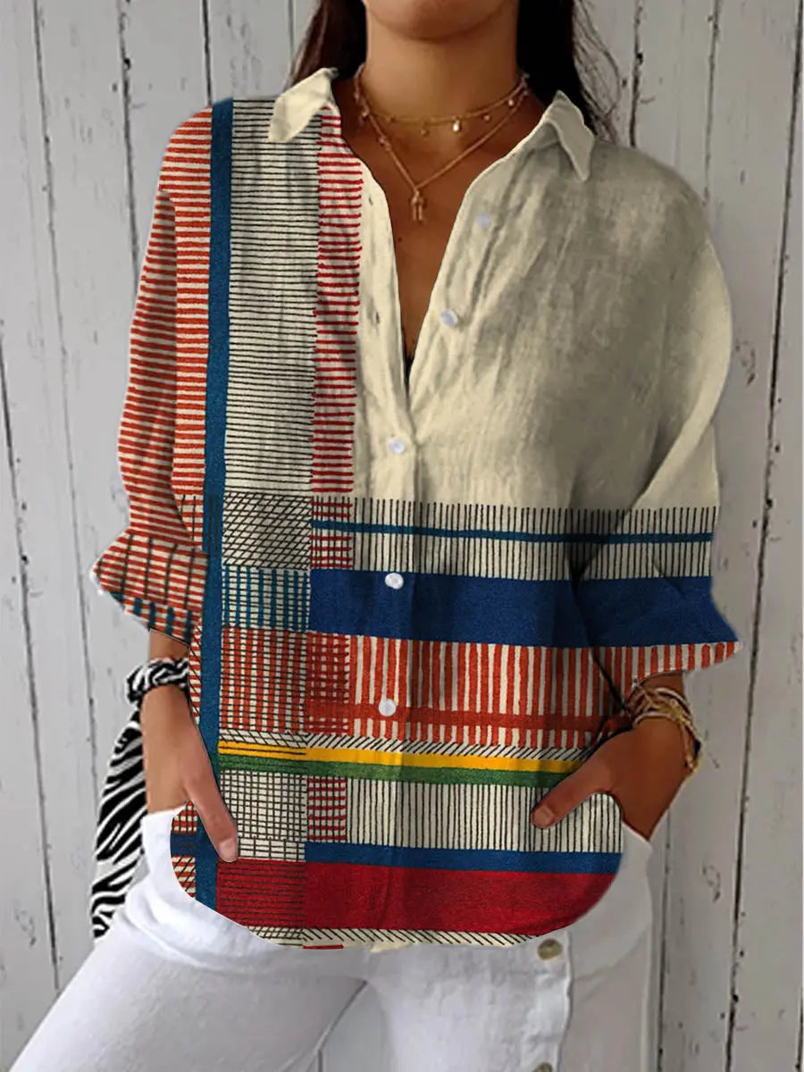 Daphne – Artistic Patter Blouse - Image 1