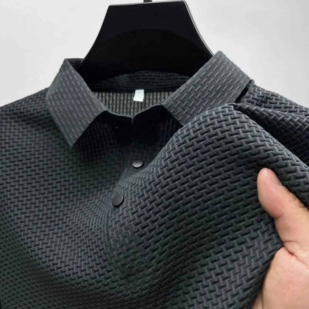 Sebastian – Textured Short Sleeves Polo Shirt - Image 5