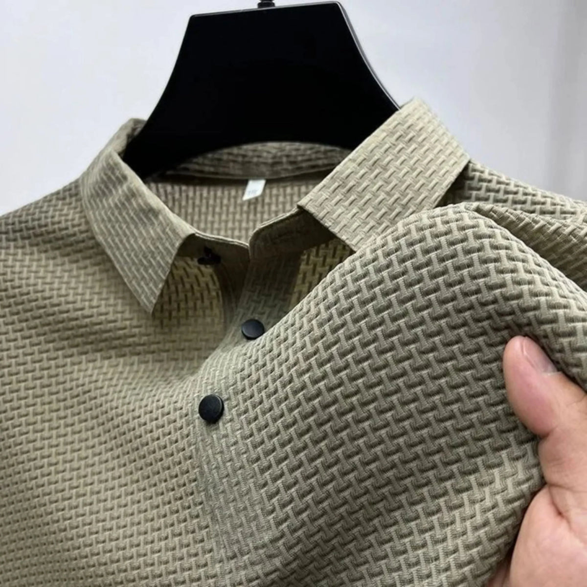 Sebastian – Textured Short Sleeves Polo Shirt - Image 4