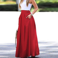 Sandra – Elegant High-Waisted A-Line Maxi Skirt for Women - Image 1