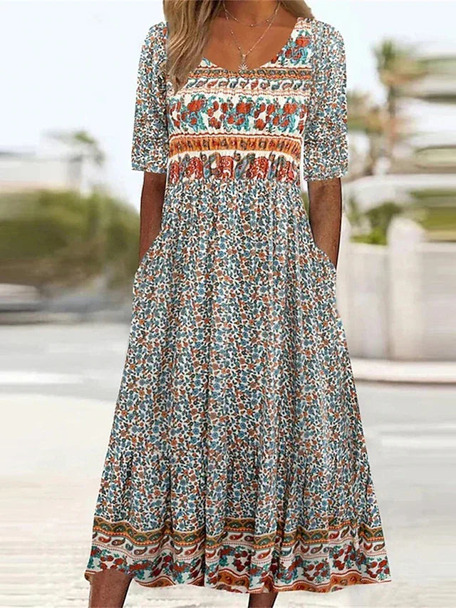 Amelia –  Round Neck Short Sleevei Dress - Image 1
