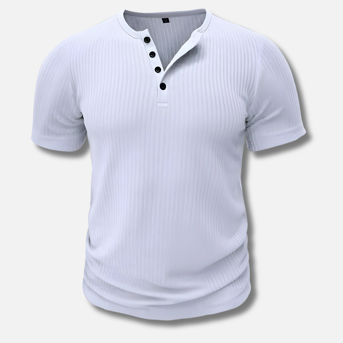 David – Ribbed Henley Shirt - Image 1