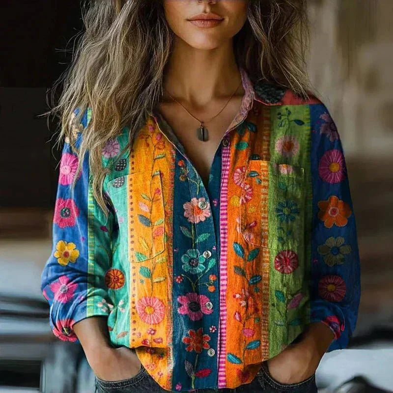 Laura – Stylowa koszula damska casual z długim rękawem