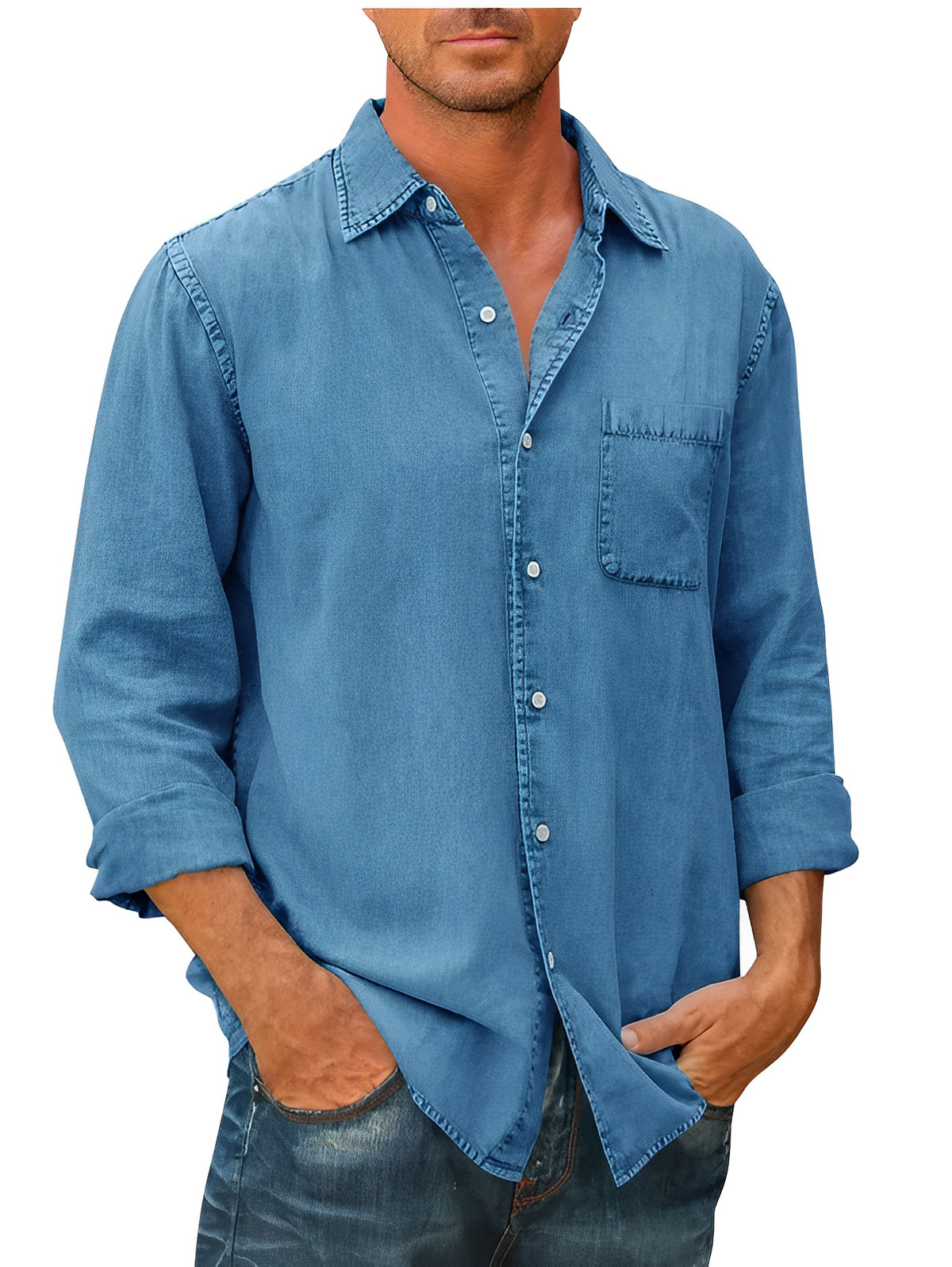 Nils – Long sleeves Button-Up Shirt - Image 3