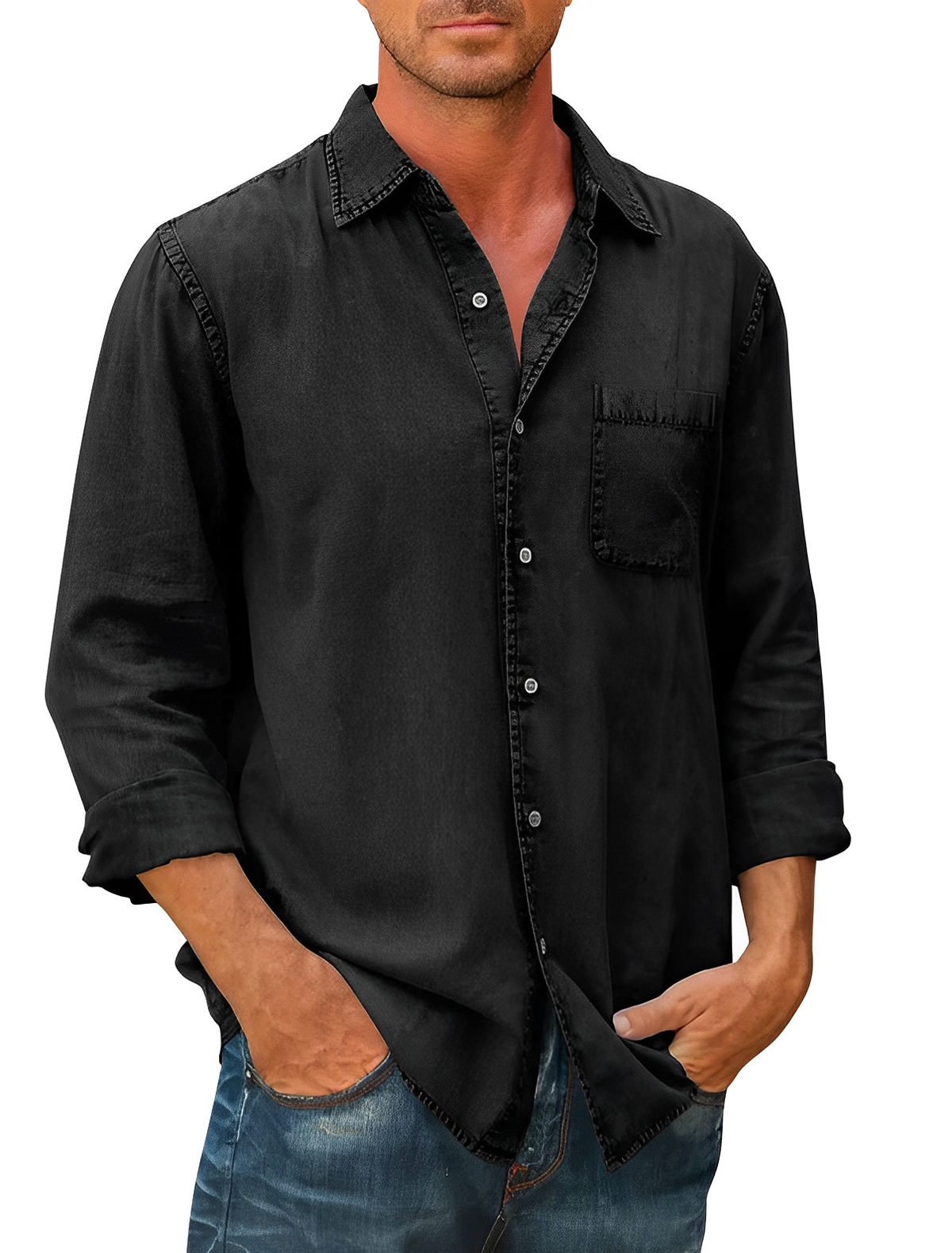 Nils – Long sleeves Button-Up Shirt - Image 7