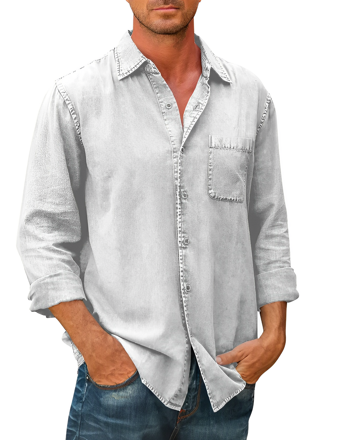 Nils – Long sleeves Button-Up Shirt - Image 2