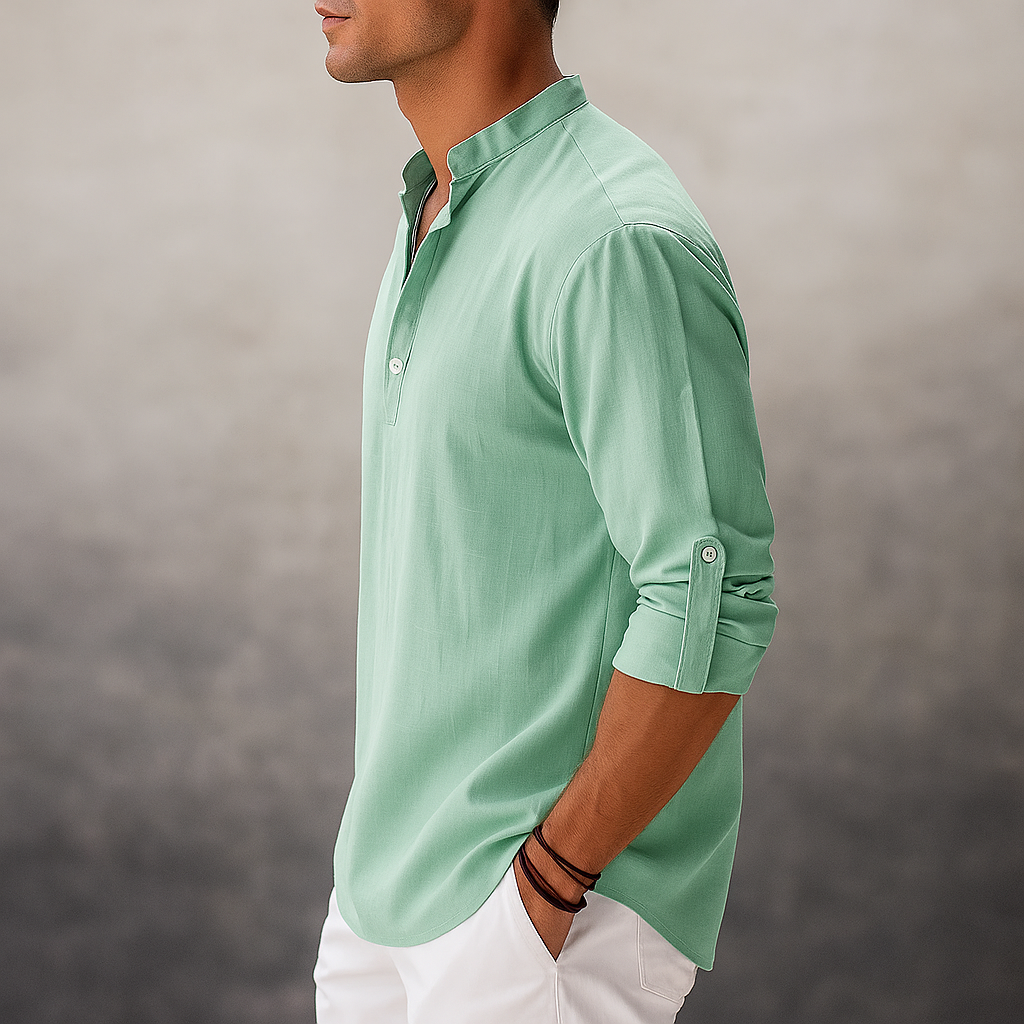 Markus – Casual Henley Summer Shirt Shirt for Men - Image 4