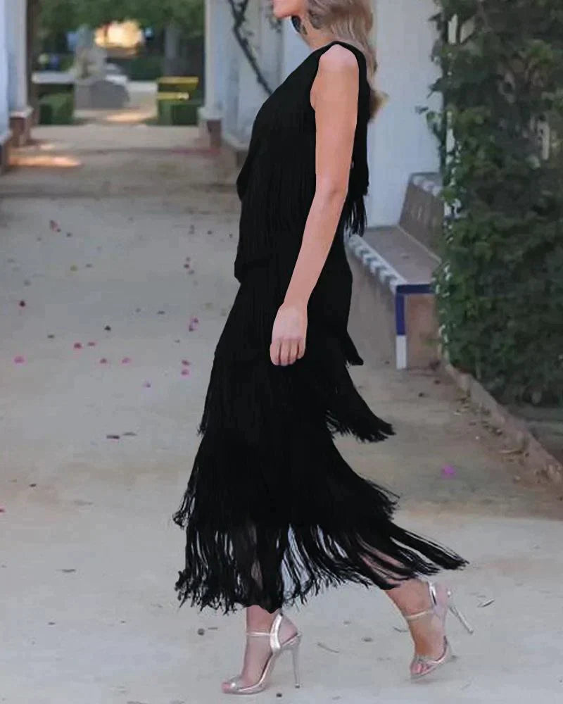 Elvira – Fringe Detail Evening Dress - Image 6