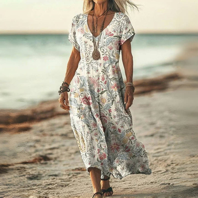 Nicole – V-neck Short Sleeve Dress - Image 2