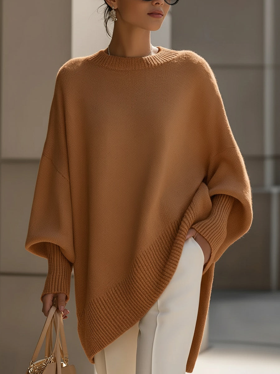 Elena – Elegancki oversize sweter typu ponczo dla kobiet