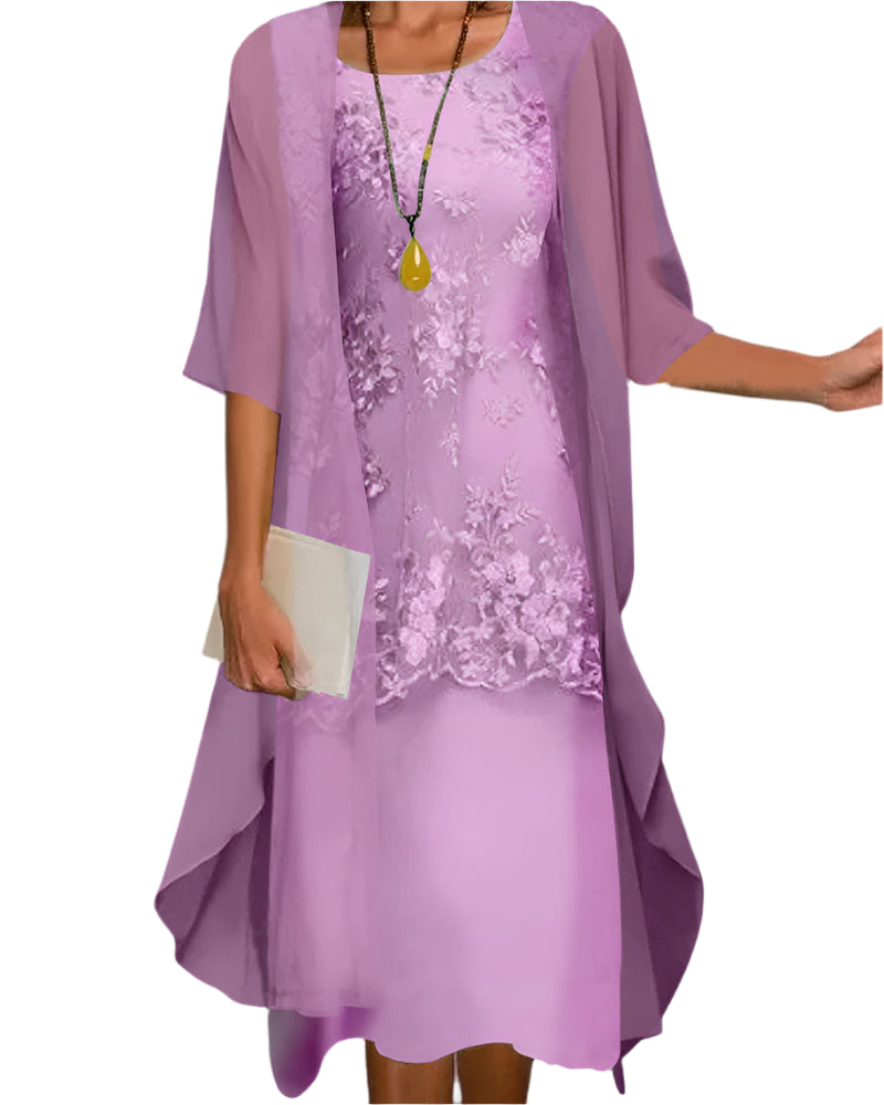 Irina – Flowing Sheer Sleeve Dress - Image 3