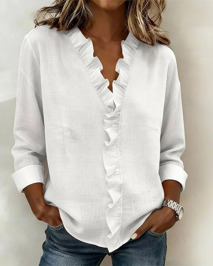 Yvonne – Lightweight V-Neck Blouse - Image 2