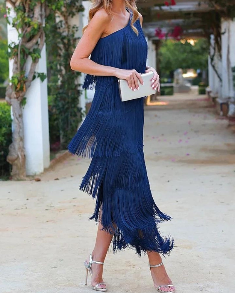 Elvira – Fringe Detail Evening Dress - Image 4