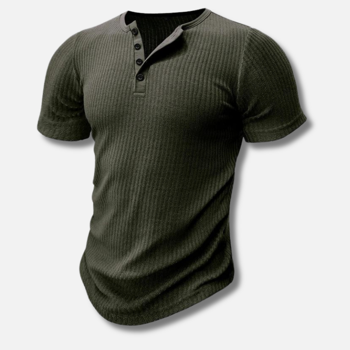David – Ribbed Henley Shirt - Image 3