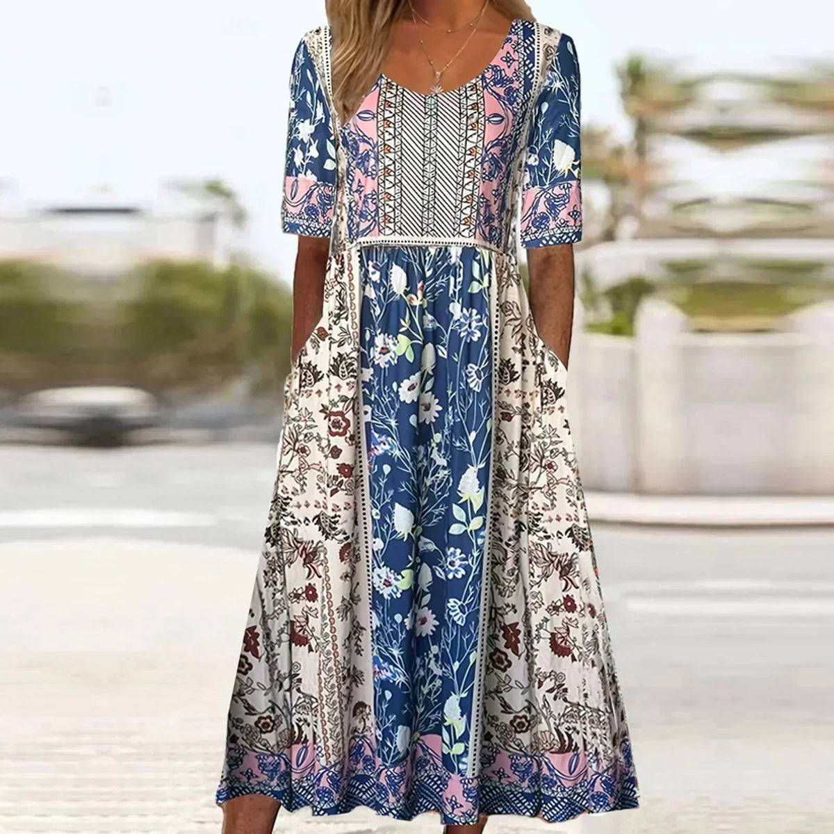 Amelia –  Round Neck Short Sleevei Dress - Image 13