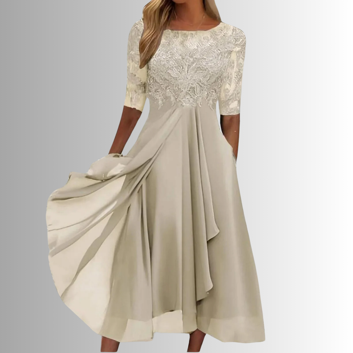 Luisa – Elegant Lace Bodice Dress for Women - Image 5
