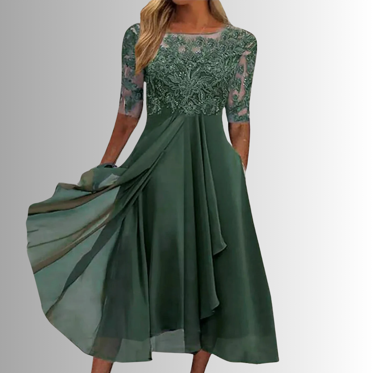 Luisa – Elegant Lace Bodice Dress for Women - Image 6