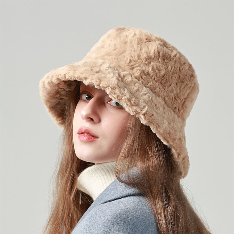 Mila – Damski zimowy bucket hat z miękkim futrzanym wykończeniem