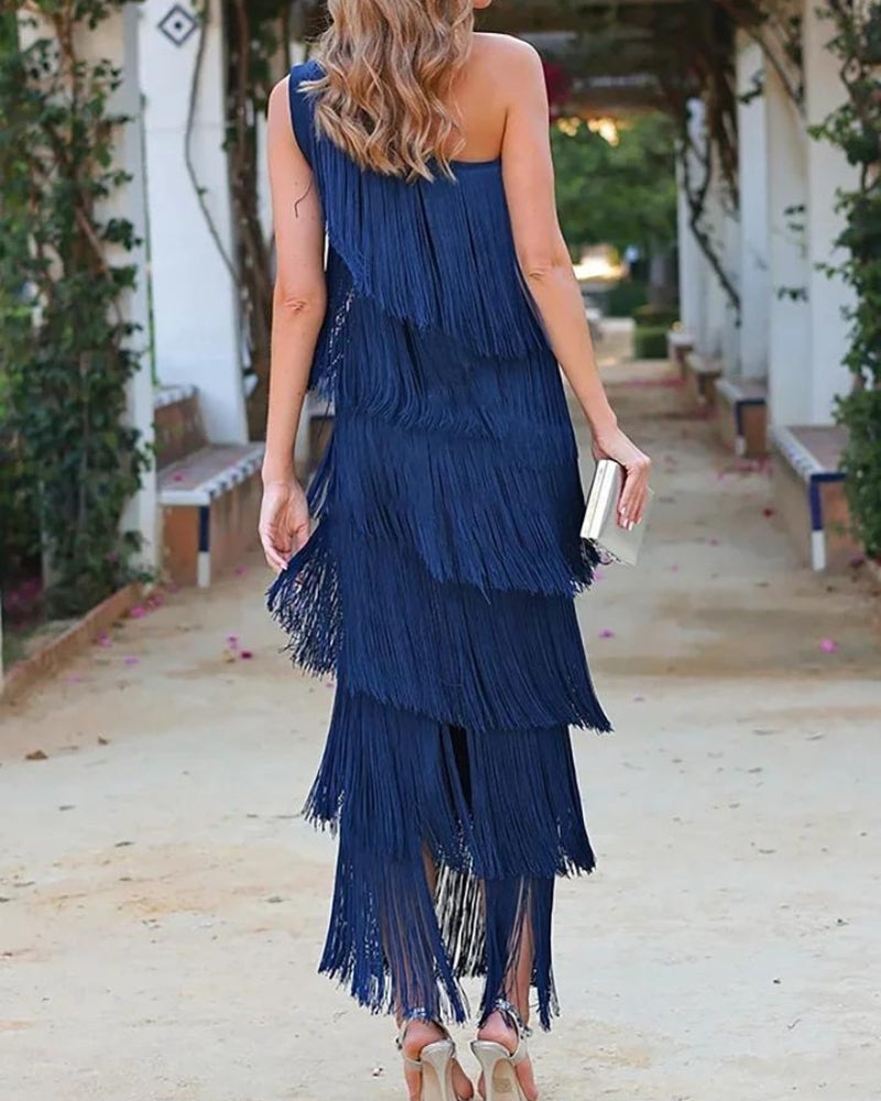 Elvira – Fringe Detail Evening Dress - Image 5