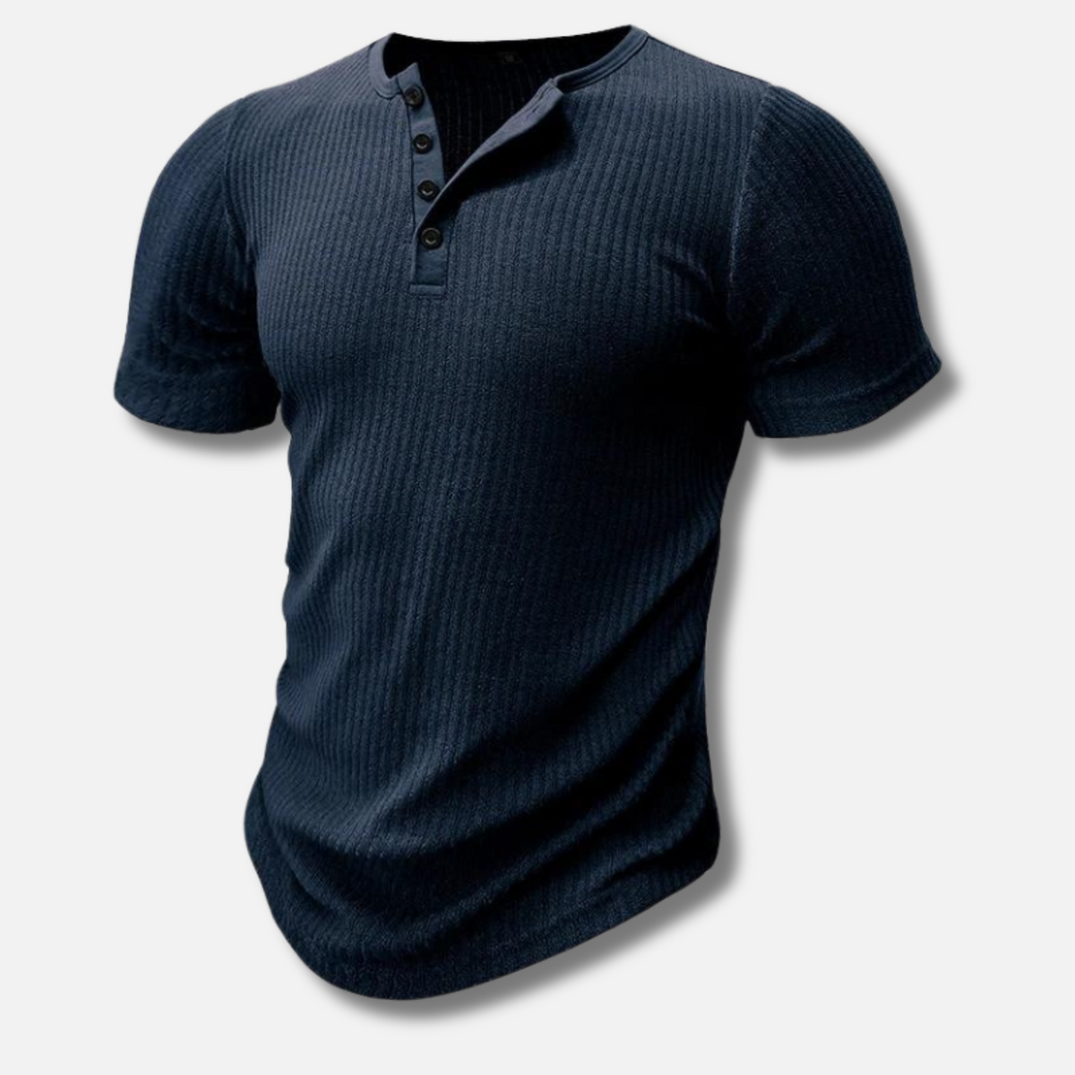 David – Ribbed Henley Shirt - Image 5