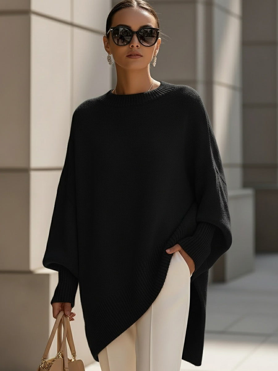 Elena – Elegancki oversize sweter typu ponczo dla kobiet
