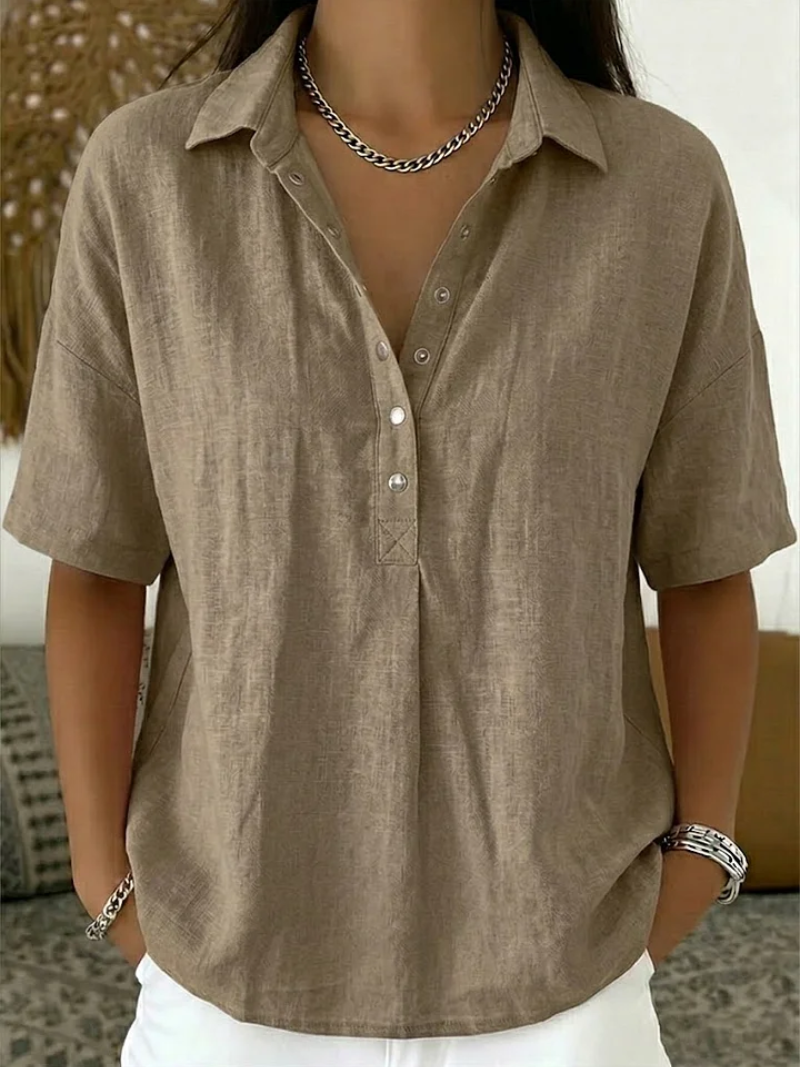 Thea – Button-Up Collar Blouse - Image 2